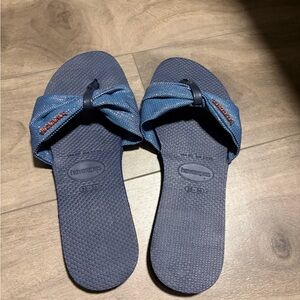 Havaianas Navy Blue Bow Slide Sandals